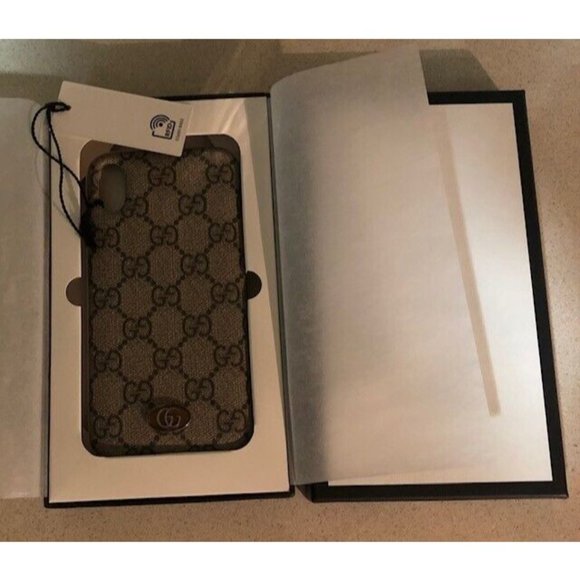 NIB $640 AUTHENTIC GUCCI GG SUPREME MONOGRAM IPHONE OPHIDIA PRO MAX X XS CASE - Picture 4 of 5
